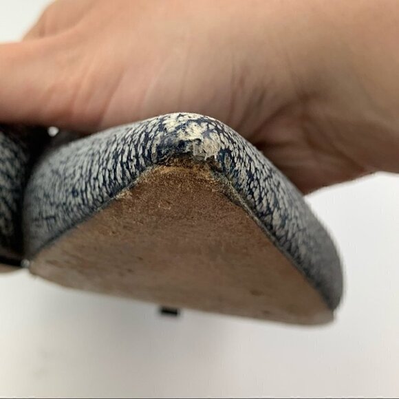 Clorinda Antinori the Rosie heels 39.5 9.5 blue cream crackle slingback kitten - Picture 12 of 14